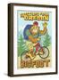 Bigfoot Bicyle in Oregon-Lantern Press-Framed Art Print