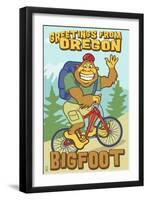 Bigfoot Bicyle in Oregon-Lantern Press-Framed Art Print