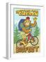 Bigfoot Bicyle in Oregon-Lantern Press-Framed Art Print