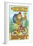 Bigfoot Bicyle in Oregon-Lantern Press-Framed Art Print