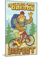 Bigfoot Bicyle in Oregon-Lantern Press-Mounted Art Print