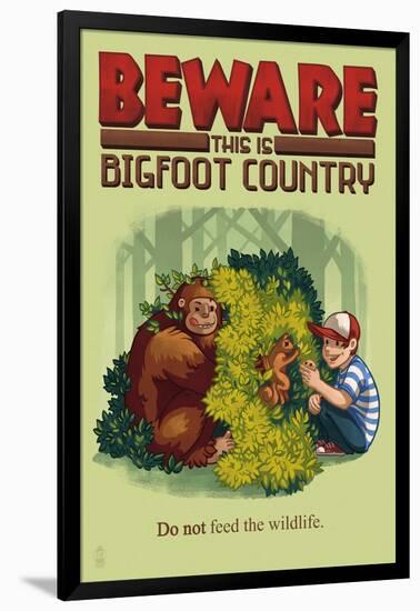 Bigfoot Country - Do Not Feed the Wildlife-Lantern Press-Framed Art Print