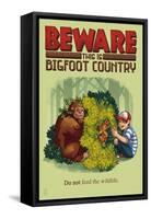 Bigfoot Country - Do Not Feed the Wildlife-Lantern Press-Framed Stretched Canvas