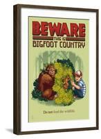 Bigfoot Country - Do Not Feed the Wildlife-Lantern Press-Framed Art Print