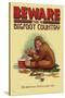 Bigfoot Country - Don't Leave Food in Tent-Lantern Press-Stretched Canvas