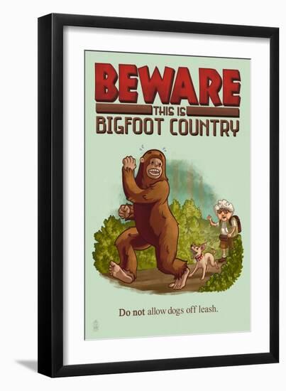 Bigfoot Country - No Dogs Off Leash-Lantern Press-Framed Art Print