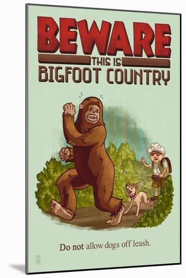 Bigfoot Country - No Dogs Off Leash-Lantern Press-Mounted Art Print