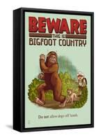 Bigfoot Country - No Dogs Off Leash-Lantern Press-Framed Stretched Canvas