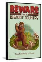 Bigfoot Country - No Dogs Off Leash-Lantern Press-Framed Stretched Canvas