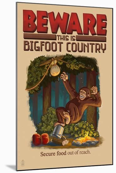 Bigfoot Country - Secure Food Out of Reach-Lantern Press-Mounted Art Print