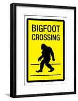 Bigfoot Crossing Sign Art Poster Print-null-Framed Poster