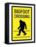 Bigfoot Crossing Sign Art Poster Print-null-Framed Stretched Canvas