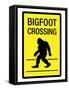 Bigfoot Crossing Sign Art Poster Print-null-Framed Stretched Canvas