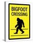 Bigfoot Crossing Sign Art Poster Print-null-Stretched Canvas