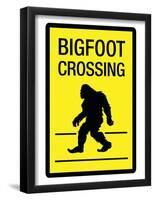 Bigfoot Crossing Sign Art Poster Print-null-Framed Poster
