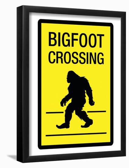 Bigfoot Crossing Sign Art Poster Print-null-Framed Poster