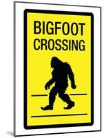 Bigfoot Crossing Sign Art Poster Print-null-Mounted Poster