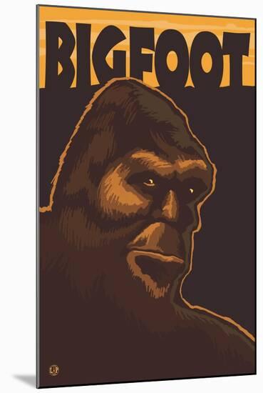 Bigfoot Face-Lantern Press-Mounted Art Print