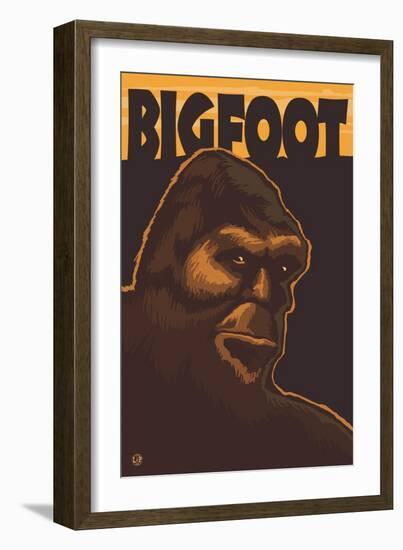 Bigfoot Face-Lantern Press-Framed Art Print