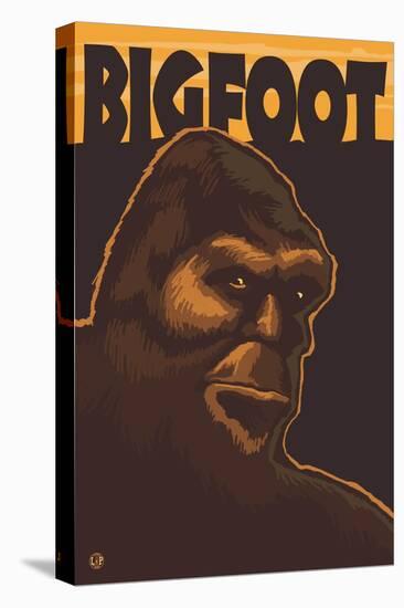 Bigfoot Face-Lantern Press-Stretched Canvas