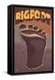 Bigfoot Footprint-Lantern Press-Framed Stretched Canvas