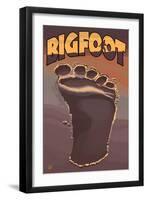 Bigfoot Footprint-Lantern Press-Framed Art Print