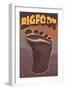 Bigfoot Footprint-Lantern Press-Framed Art Print