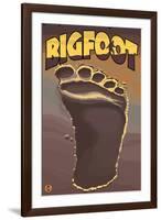 Bigfoot Footprint-Lantern Press-Framed Art Print