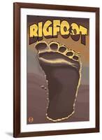 Bigfoot Footprint-Lantern Press-Framed Art Print