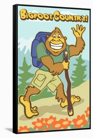 Bigfoot Hiker-Lantern Press-Framed Stretched Canvas