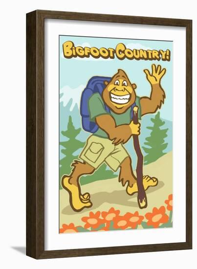 Bigfoot Hiker-Lantern Press-Framed Art Print