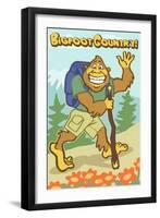 Bigfoot Hiker-Lantern Press-Framed Art Print