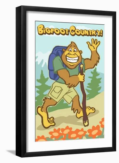 Bigfoot Hiker-Lantern Press-Framed Art Print