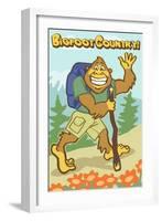 Bigfoot Hiker-Lantern Press-Framed Art Print