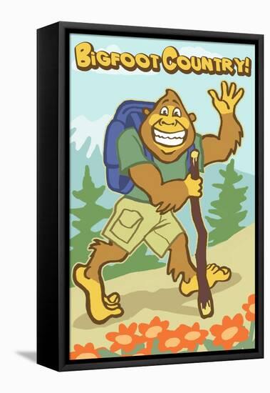 Bigfoot Hiker-Lantern Press-Framed Stretched Canvas