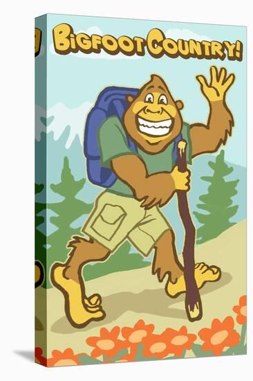 Bigfoot Hiker-Lantern Press-Stretched Canvas