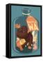 Bigfoot in a Bottle - Seattle, Washington-Lantern Press-Framed Stretched Canvas