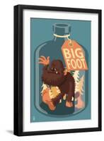 Bigfoot in a Bottle-Lantern Press-Framed Art Print