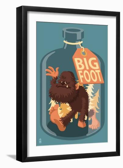 Bigfoot in a Bottle-Lantern Press-Framed Art Print