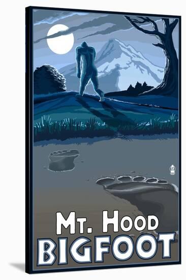 Bigfoot - Mt. Hood, Oregon-Lantern Press-Stretched Canvas