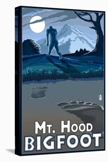 Bigfoot - Mt. Hood, Oregon-Lantern Press-Stretched Canvas