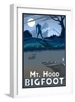 Bigfoot - Mt. Hood, Oregon-Lantern Press-Framed Art Print