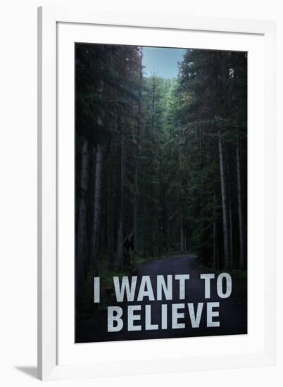 BigfootI Want To Believe-null-Framed Art Print