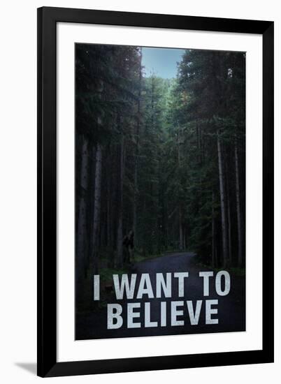BigfootI Want To Believe-null-Framed Art Print