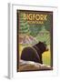 Bigfork, Montana - Bear in Forest-Lantern Press-Framed Art Print