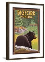 Bigfork, Montana - Bear in Forest-Lantern Press-Framed Art Print