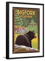 Bigfork, Montana - Bear in Forest-Lantern Press-Framed Art Print