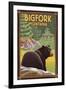 Bigfork, Montana - Bear in Forest-Lantern Press-Framed Art Print