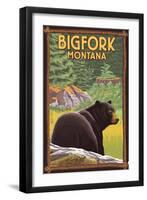 Bigfork, Montana - Bear in Forest-Lantern Press-Framed Art Print