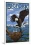 Bigfork, Montana - Eagle and Chicks-Lantern Press-Framed Art Print